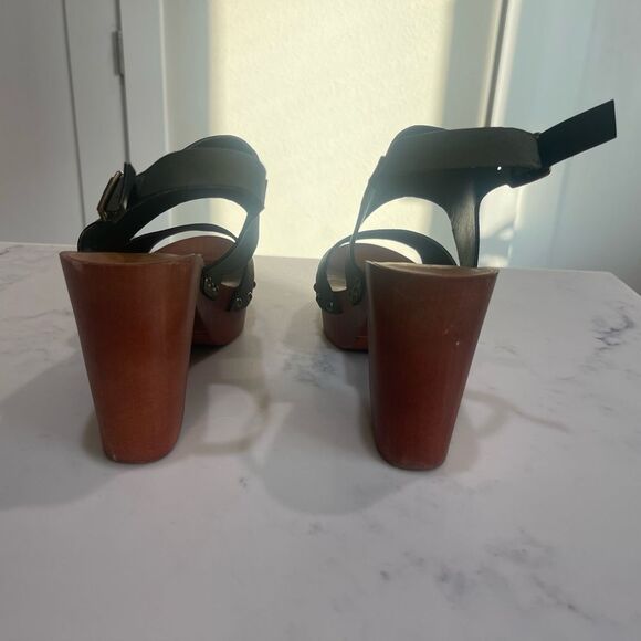 Madden Girl Green and Brown Block Heels - Picture 3 of 7